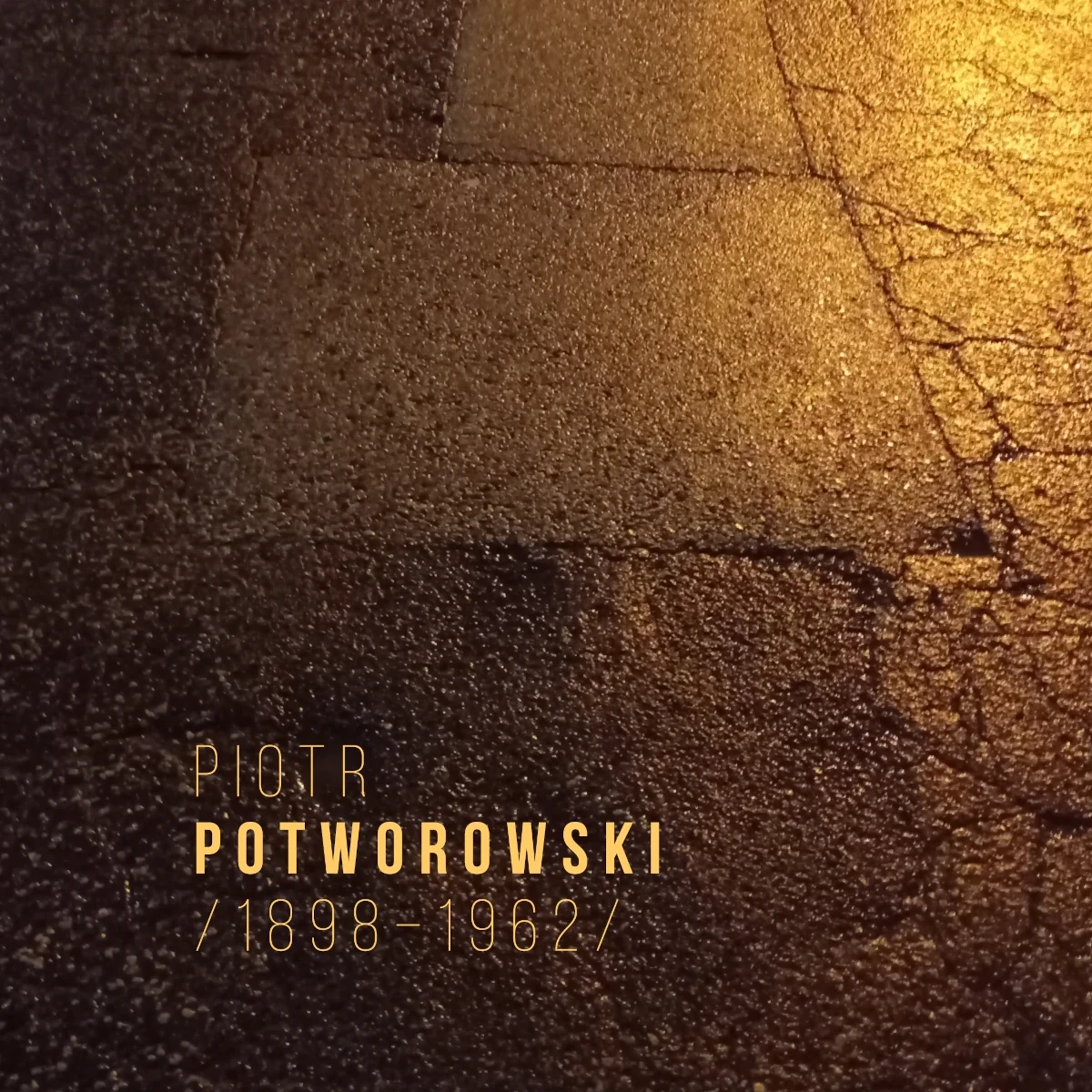 Grafický poster Piotr Potworowski s typografiou a fotografickou textúrou