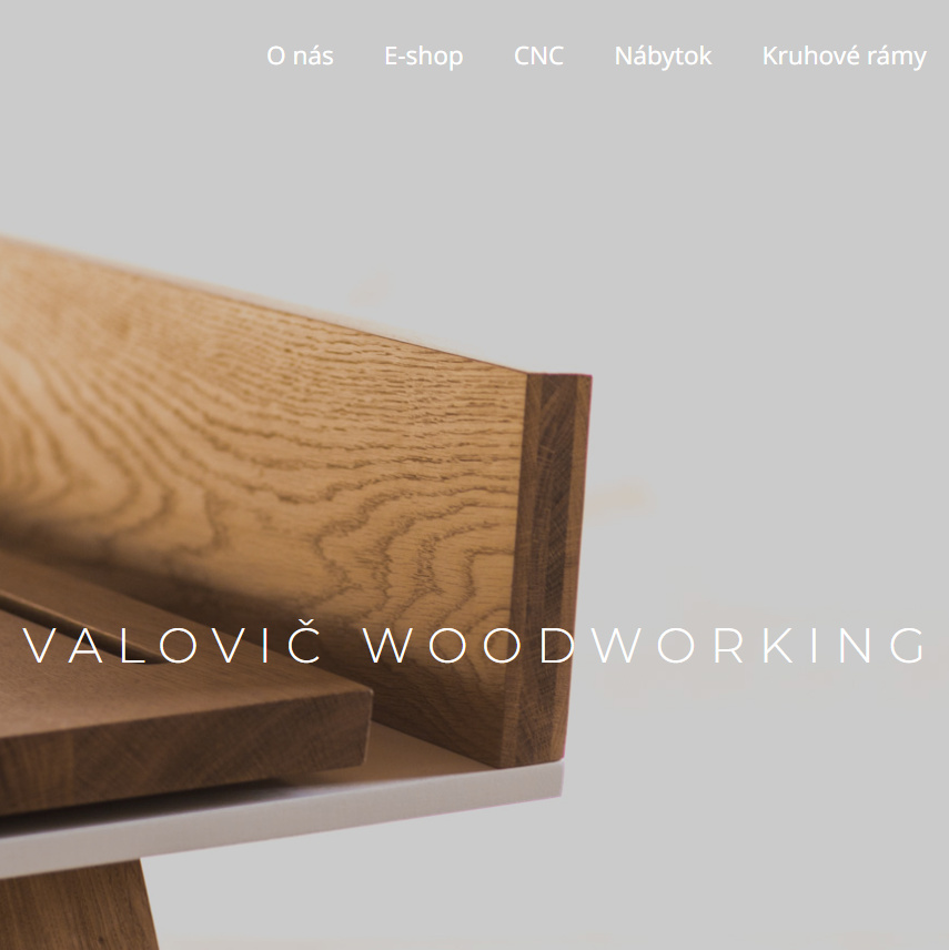Web pre remeselnú značku Valovič Woodworking